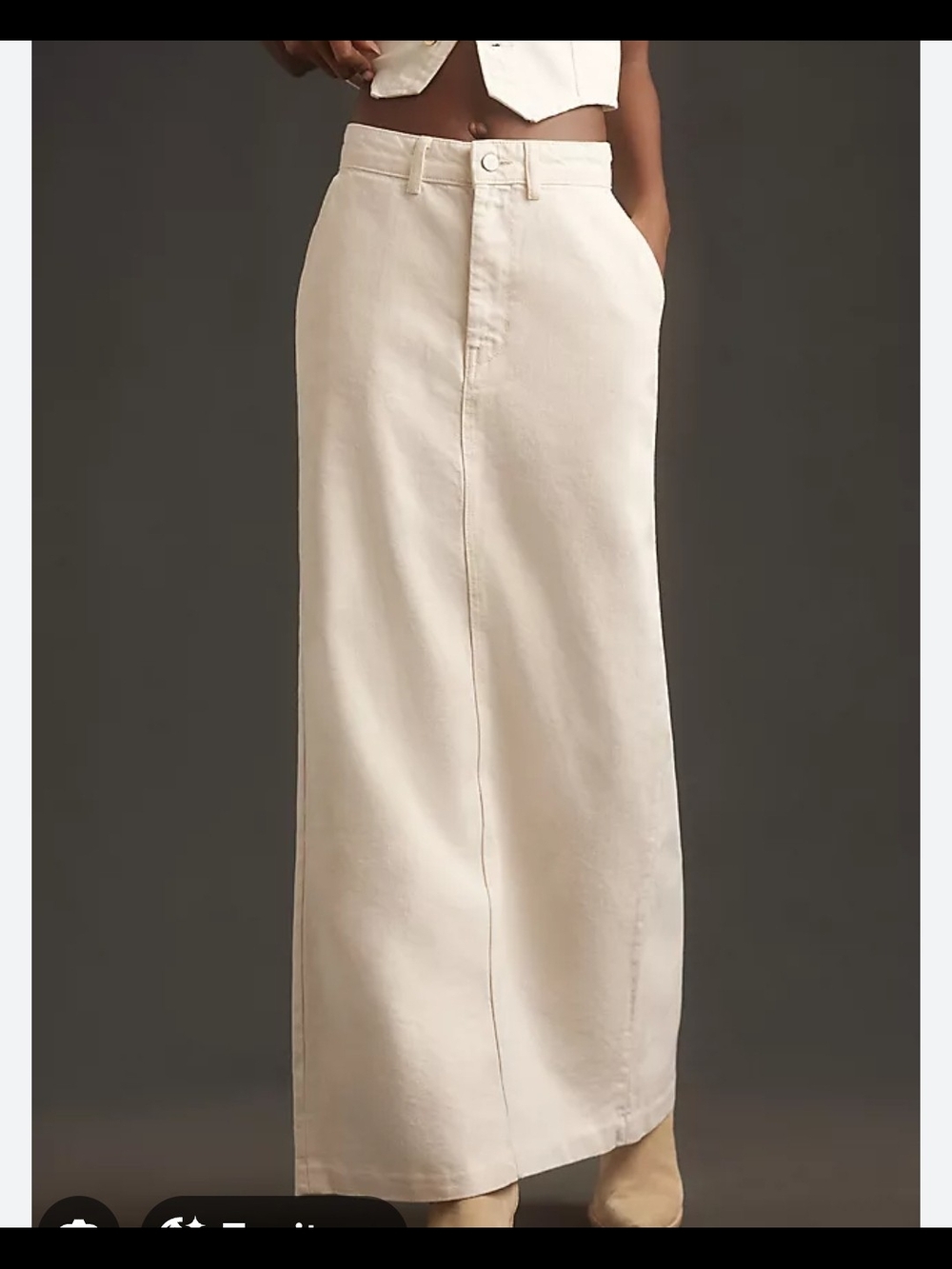 Reformation | Myles Denim Cream High-Rise Maxi Skirt